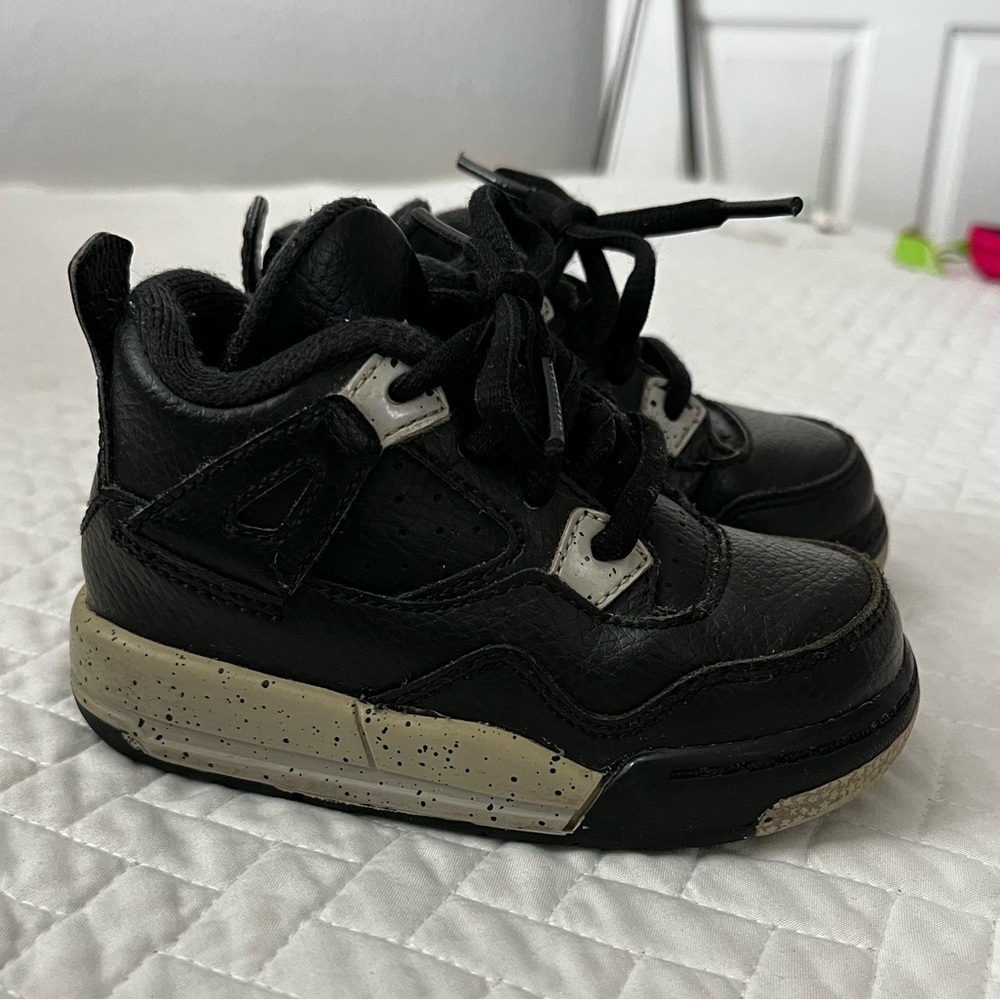 Jordan Retro 4 Oreo baby Sneakers Black and grey